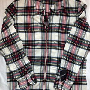 Women’s Chaps Plaid Zip-Front Shirt, NWT